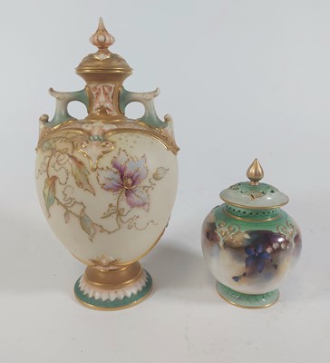 Lot 246a - A Royal Worcester porcelain vase and cover,...