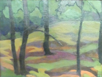 Lot 1113 - Gorst (20th century) - Woodland scene, oil on...