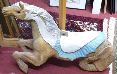 Lot 1125 - A carved and polychrome painted fairground...