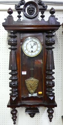 Lot 1132 - A circa 1900 Vienna droptrunk wall clock,...