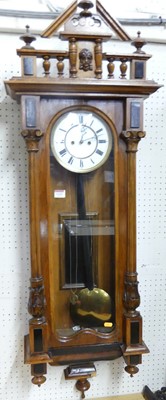 Lot 1133 - A circa 1900 walnut and beechwood Vienna wall...