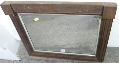 Lot 1151 - An oak framed wall mirror, w.62cm