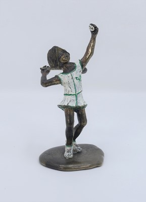 Lot 544 - A reproduction bronzed metal figure of a girl...