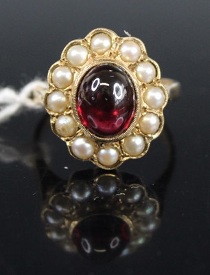 Lot 359 - A Victorian style 9ct gold, garnet and seed...