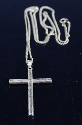 Lot 361 - A modern 14ct gold cross pendant, h.4cm...