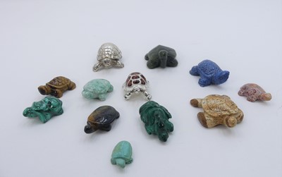 Lot 571 - A filled silver model of a tortoise; together...