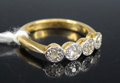 Lot 399 - An 18ct gold and platinum diamond set...