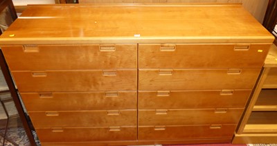 Lot 1240 - A contemporary birch side chest, fitted with...