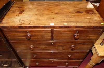 Lot 1252 - A Regency mahogany square front chest of two...