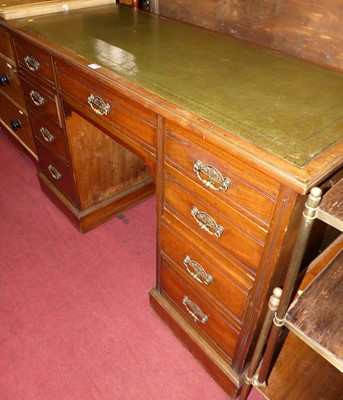 Lot 1262 - A late Victorian walnut, gilt tooled and green...