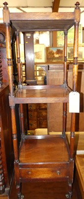 Lot 1266 - A George IV mahogany square three-tier whatnot,...