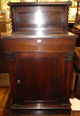 Lot 1272 - A William IV rosewood narrow chiffonier,...