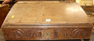 Lot 1278 - An 18th century and later relief carved oak...