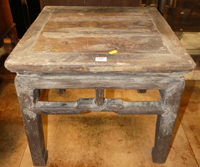 Lot 1280 - A Chinese provincial stained elm square low...