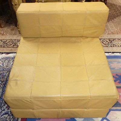 Lot 1317 - A 1980s tubular framed and soft mustard...