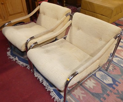 Lot 1320 - A pair of 1970s Pieff tubular chrome framed...