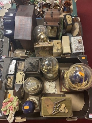 Lot 643 - Two boxes of clocks, to include carriage and...