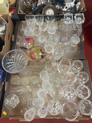 Lot 655 - Two boxes of mixed glassware, to include two...