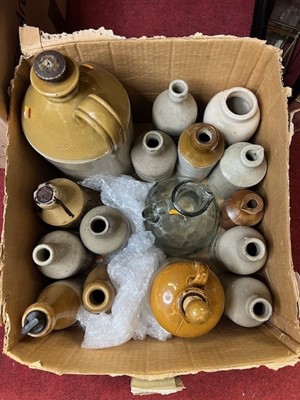 Lot 676 - A box of stoneware bottles