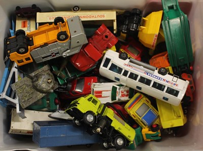 Lot 1589 - A box of loose and playworn diecast to inc....