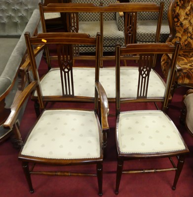 Lot 1348 - An Edwardian beech salon suite, comprising;...