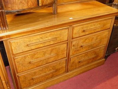 Lot 1369 - An Edwardian walnut ledgeback side chest,...