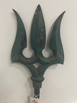 Lot 698 - A bronzed metal ornamental decorative trident,...