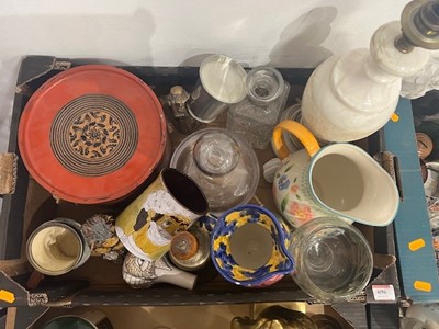 Lot 696 - One box of mixed ceramics to include glass...