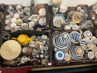 Lot 688 - 4x boxes mixed ceramics to inc. Cornishware,...