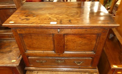 Lot 1387 - An antique and later constructed joined oak...