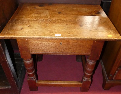 Lot 1388 - A joined oak rectangular low occasional table,...