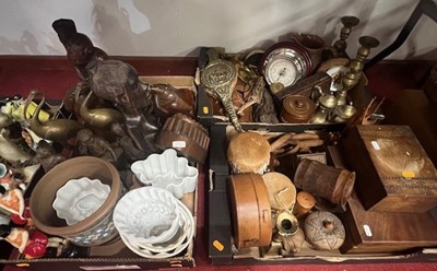 Lot 701 - 3x boxes treen, to inc. jewellery boxes,...