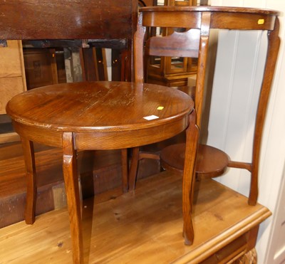 Lot 1398 - Two circular oak occasional tables