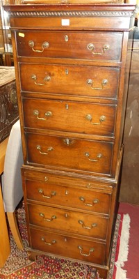 Lot 1409 - An early 20th century mahogany narrow chest-on-...