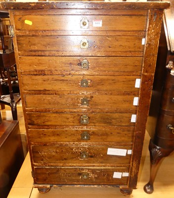 Lot 1411 - An early 20th century stained pine collectors...