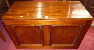 Lot 1417 - A made-up mahogany hinge topped low chest,...