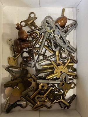 Lot 622 - A collection of clock keys, various types and...