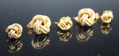 Lot 417 - A pair of modern 9ct gold ball-of-wool ear...