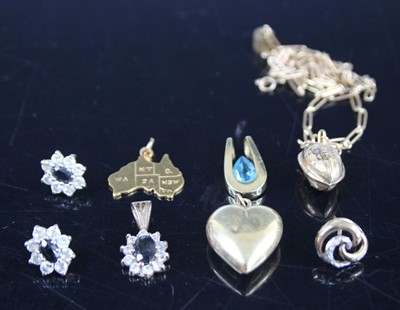 Lot 424 - Assorted principally 9ct gold jewellery,...