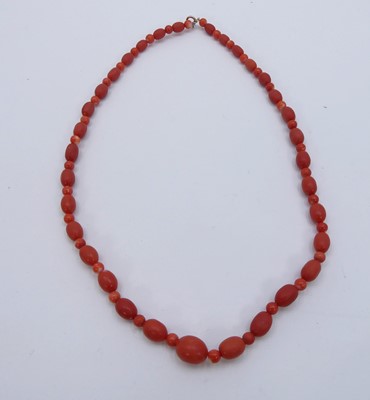 Lot 317 - A bleached and beaded coral necklace, length 50cm