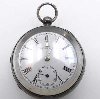 Lot 325 - A late 19th century Waltham silver cased open...