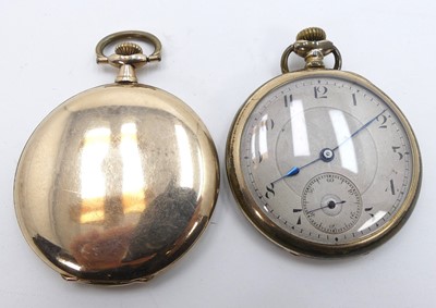 Lot 326 - A Tiempo gold plated gent's full hunter pocket...