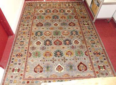 Lot 1180 - An Afghan grey ground and multi-coloured...