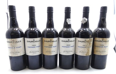 Lot 1316 - Churchills Vintage Port 1991, 12 bottles