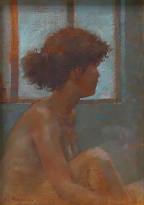 Lot 326 - Matthew Alexander (b.1953) - Nude woman by a...