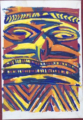 Lot 343 - A 1980s abstract screenprint tiled Man-Eagle,...