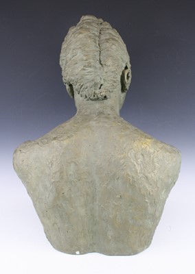Lot 205 - A large patinated plaster portrait nude bust...