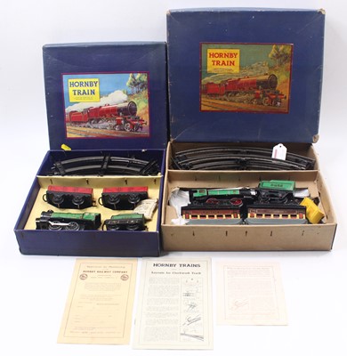 Lot 151 - Two Hornby 0 gauge train sets, including a...