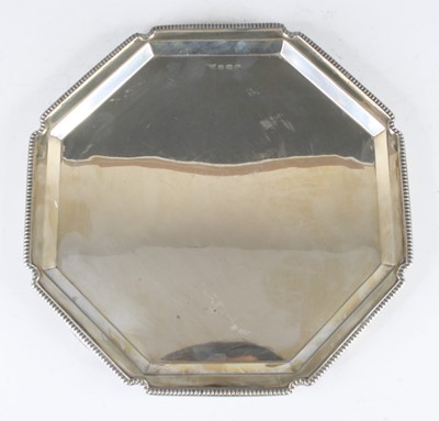 Lot 154 - A late Art Deco silver octagonal salver,...