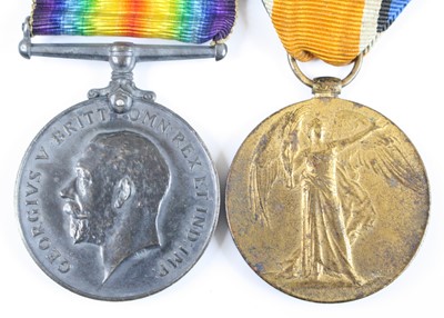 Lot 707 - A WW I British War and Victory pair, naming...